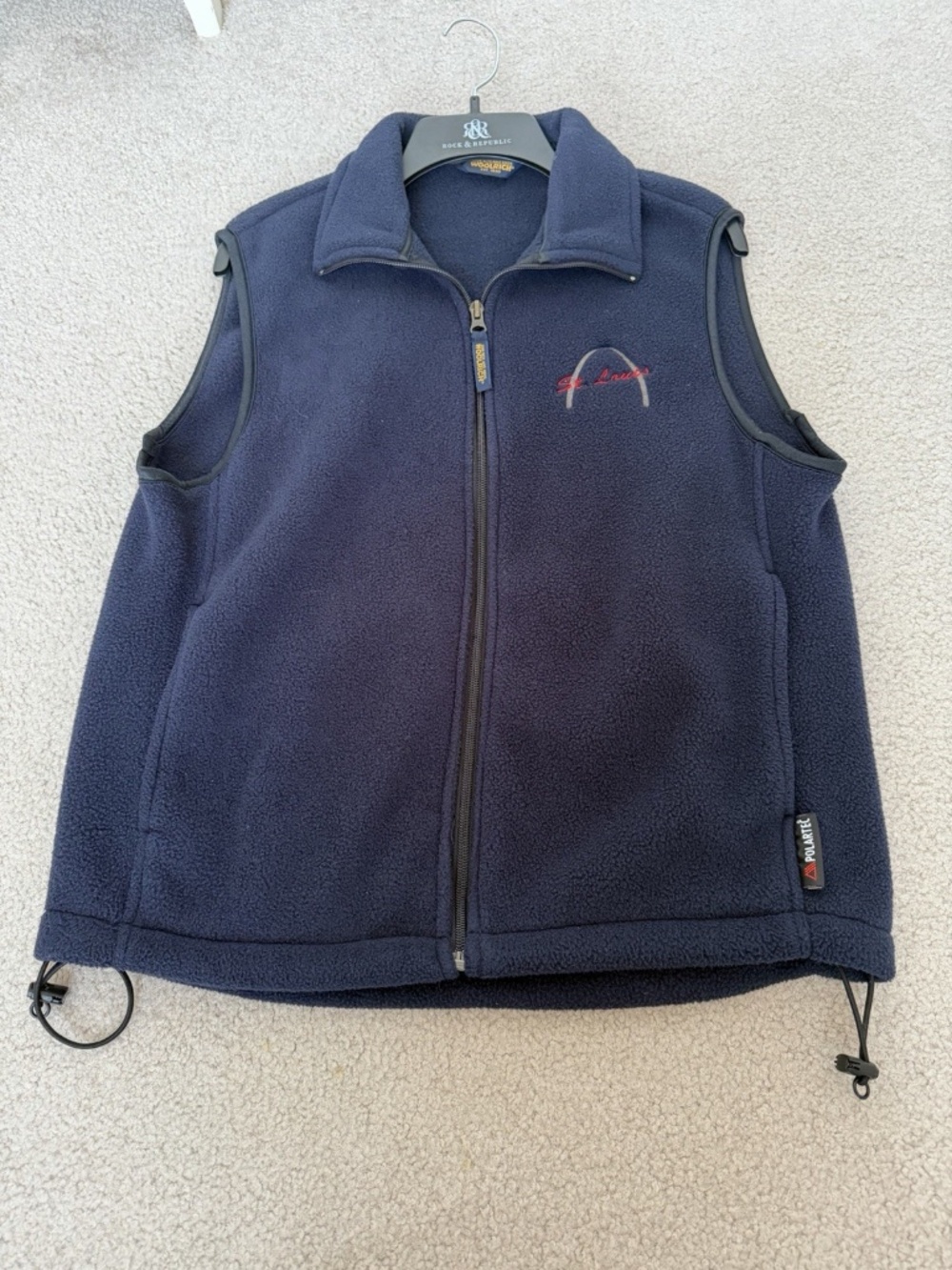 Vintage 90s Woolrich Polartec Vest Medium Navy St. Louis Arch Logo Unisex